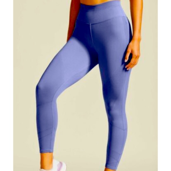 Peloton NUX lilac legging pants fun textured striped stretch sz M - Picture 7 of 8